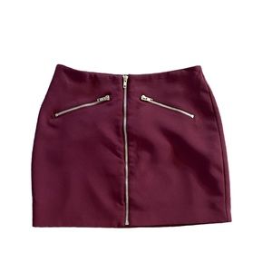 Zippered Mini Skirt